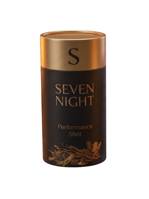 Mat siyah ve altın detaylı Seven Night kutusu ile stick ambalajı